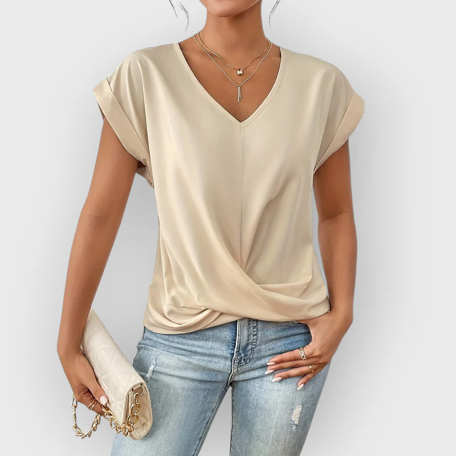 Maya V-Neck Tie Front Top