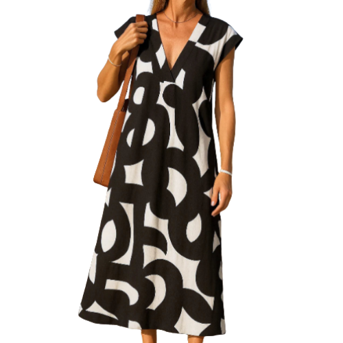 The Sienna Abstract Print Midi Dress