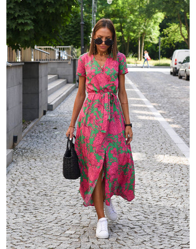 Amelie Floral Wrap Midi Dress