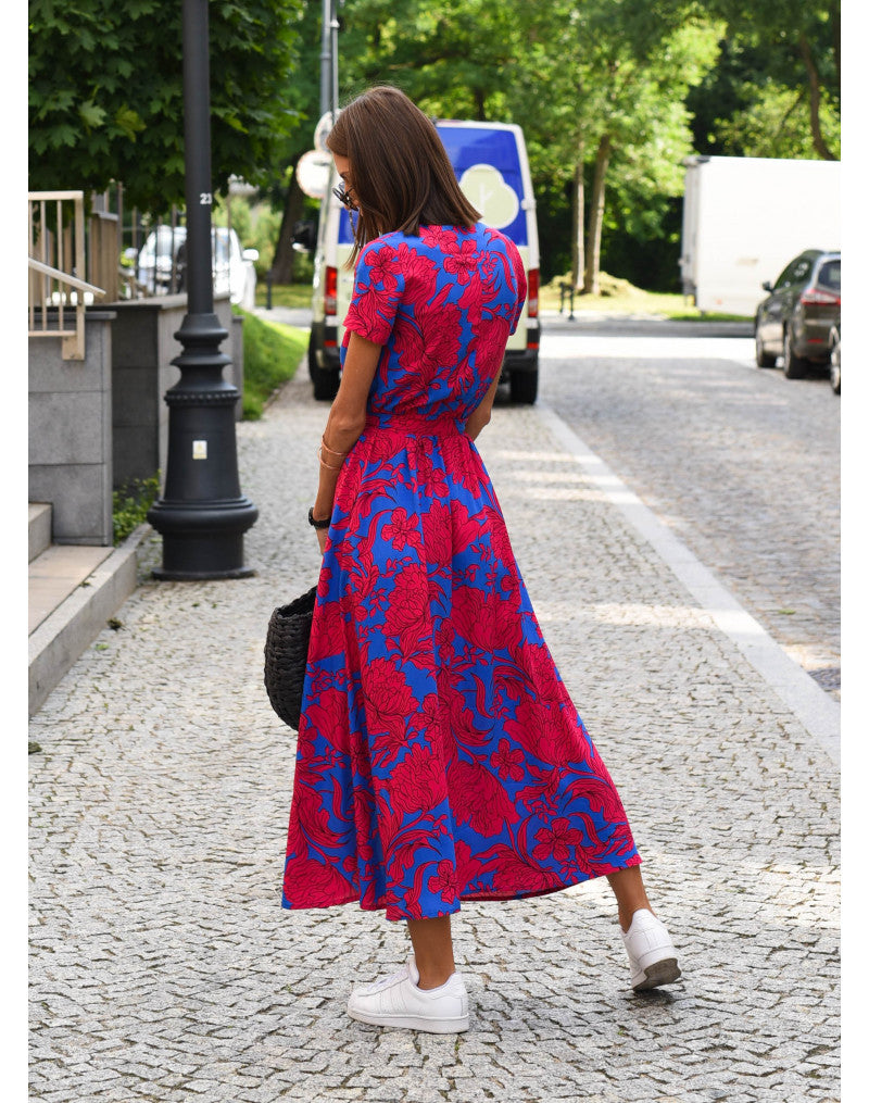 Amelie Floral Wrap Midi Dress