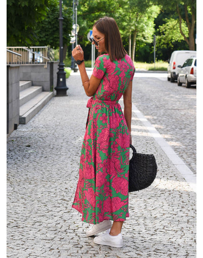 Amelie Floral Wrap Midi Dress